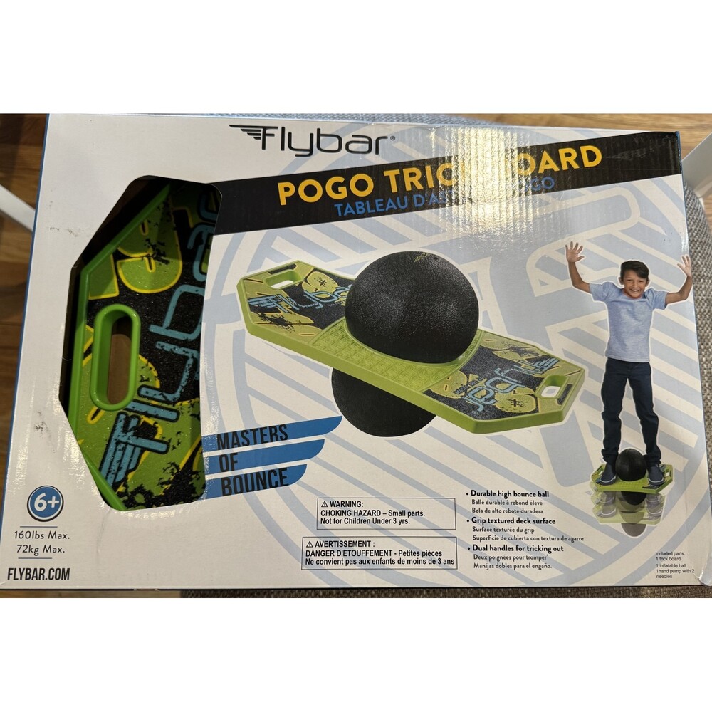Flybar Pogo Trick Board for Kids Balance Bounce Board with Anti-Slip Deck